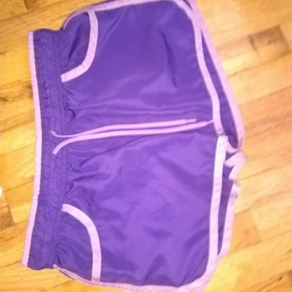 Purple shorts with pockets